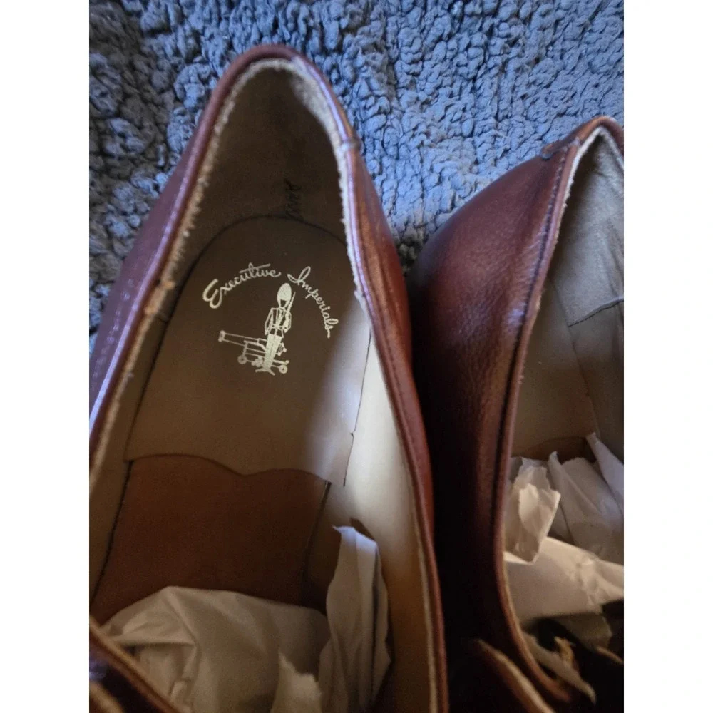 Men's Wildman Brown Leather Loafers Slip On Shoes Size 12‎ Made in USA NWT**